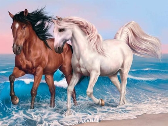Animals Jigsaw Puzzle - Horses Game Cover