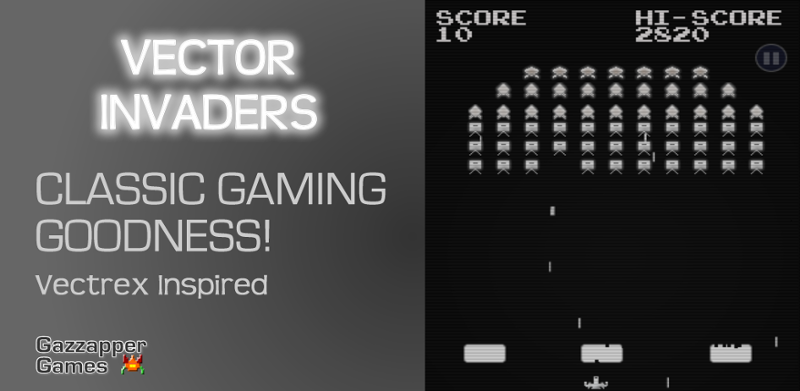 Vector Invaders in Space Game Cover