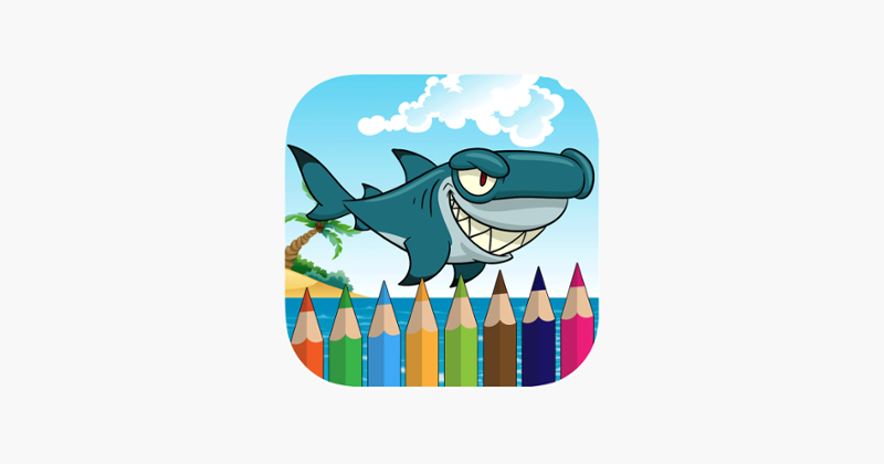 Shark coloring book for kids games Game Cover