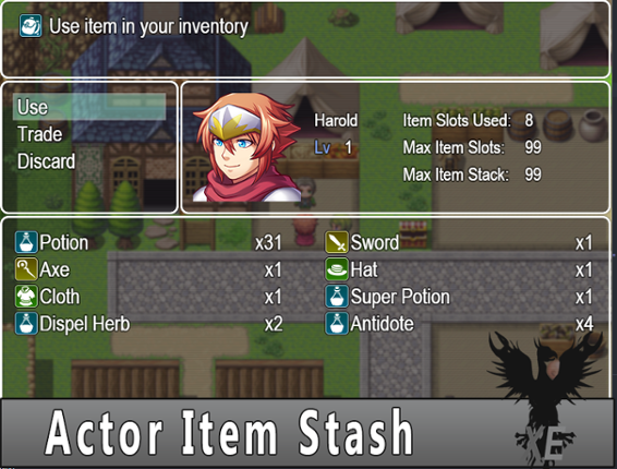 Actor Item Stash X for RPG Maker MV Game Cover