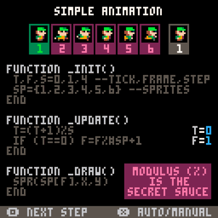 PICO-8: Simple Animation Explanation Game Cover