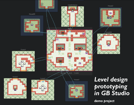 Level Design Prototyping in GBStudio example project Game Cover