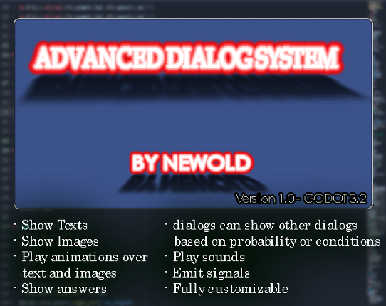 Advanced Dialog System - Updated 1.1i - Godot 3.2 Game Cover