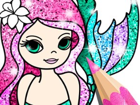 Mermaid Coloring Book Glitter Image