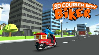 3D Courier Boy Biker Image