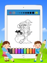 Halloween &amp; Witch Coloring Book - Drawing Ghost for kids Image