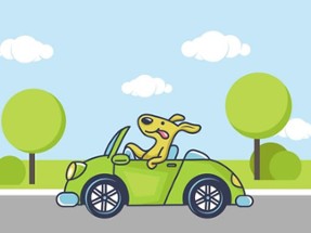 Animal Happy Drive Coloring Image