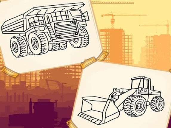 Construction Trucks Coloring Game Cover