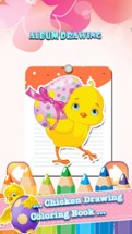Chicken Drawing Coloring Book - Cute Caricature Art Ideas pages for kids Image