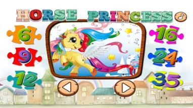 Princess Horse Jigsaw Puzzle Skill GameFor Toddler Image