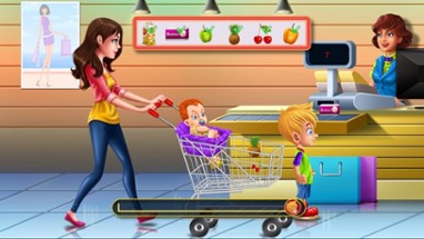 Shopping Game Kids Supermarket  help mom with the shopping list and to pay the cashier Image