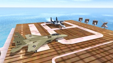 Air Plane Parking - Navy Warship 3D Image