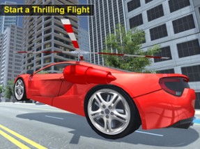 Flying Helicopter Car: Futuristic Autopilot Flight Image
