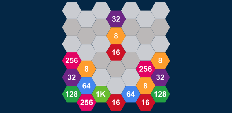 Hexa Columns 2048 Puzzle: Drop n Merge Numbers Game Cover