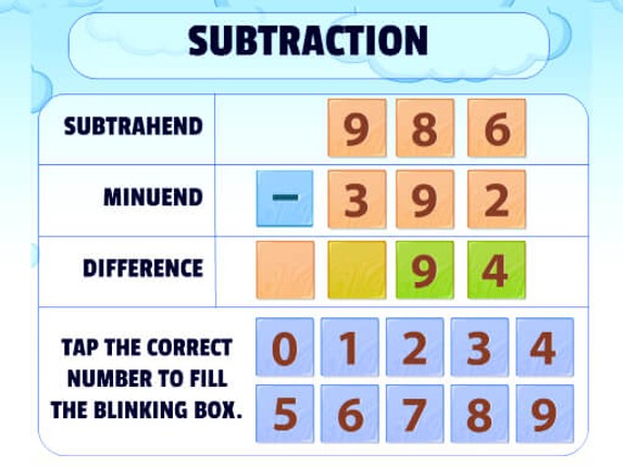 Subtraction Practice Game Cover