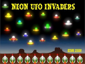 Neon UFO Invaders from Space Image