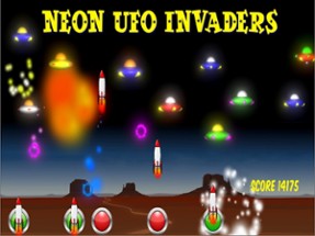 Neon UFO Invaders from Space Image