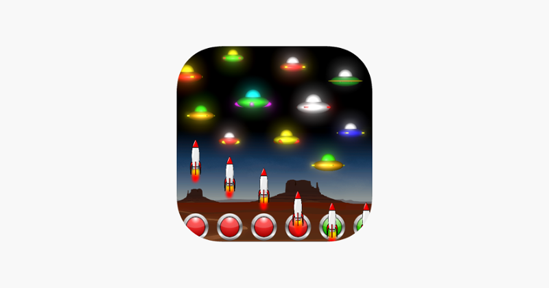 Neon UFO Invaders from Space Game Cover