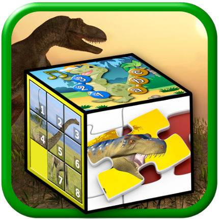 Kids dinosaur puzzles and number games Game Cover
