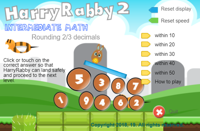 HarryRabby2 Rounding 2/3 decimals FREE version Game Cover