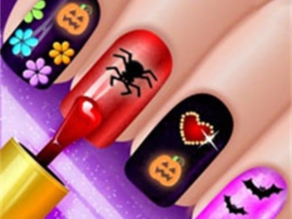 Glow Halloween Nails Game Game Cover