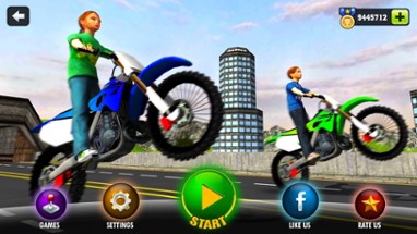 Kids MotorBike Stunt Rider - Rooftop Motorcycle 3D Image