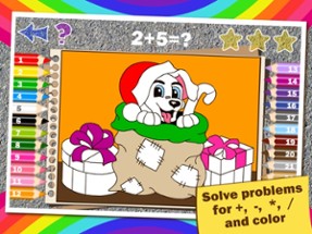 Colorful math Free «Christmas and New Year» — Fun Coloring mathematics game for kids to training multiplication table, mental addition, subtraction and division skills! Image