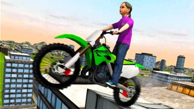 Kids MotorBike Stunt Rider - Rooftop Motorcycle 3D Image