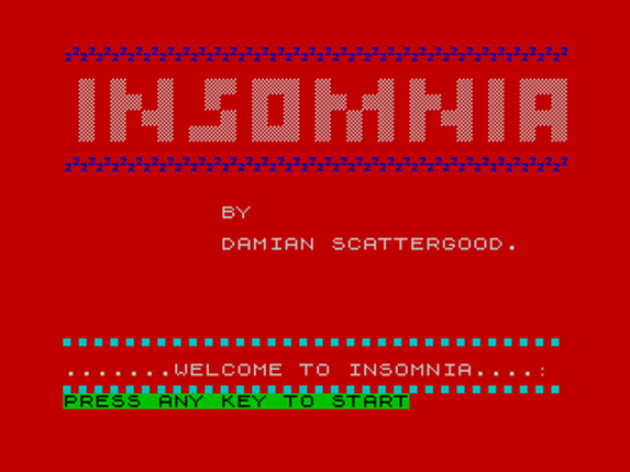 Insomnia - ZX Spectrum Game Cover