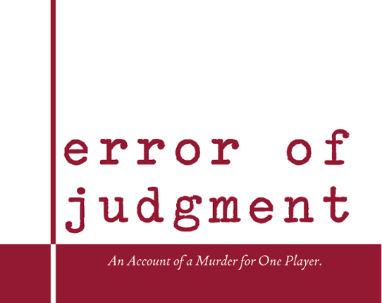 Error of Judgment Game Cover