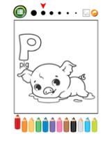 ABC Animals Phonics Coloring Image
