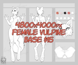 Female Vulpine Fox Furry Base Image