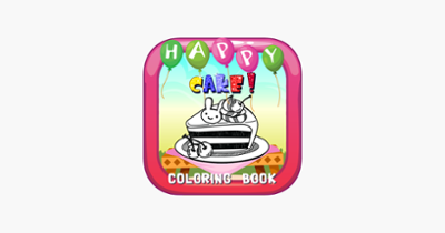 Happy Cake Coloring Book : Free For Toddler And Kids! Image