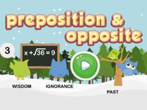 Preposition &amp; Opposite Words Vocabulary For Kids Image