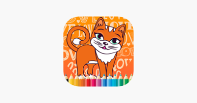 Cat Cartoon Paint and Coloring Book Learning Skill - Fun Games Free For Kids Image