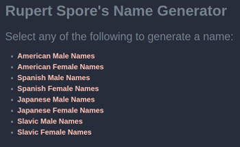 Rupert Spore's Name Generator Image
