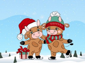 Cute Christmas Bull Difference Image