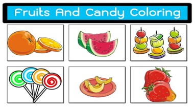 Candy And Fruits Coloring Pages And Drawing Book Image