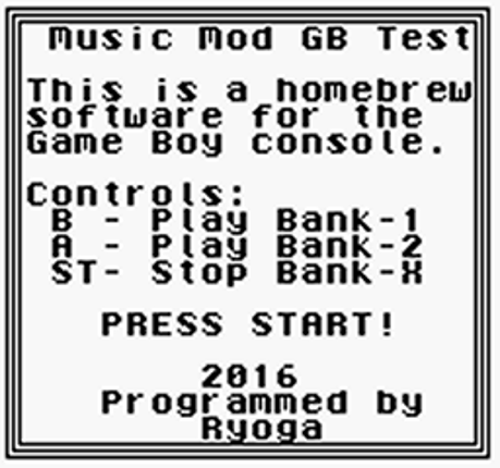 Music Mod GameBoy Test (GB) Game Cover