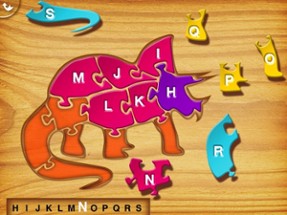 My First Wood Puzzles: Dinosaurs - A Free Kid Puzzle Game for Learning Alphabet - Perfect App for Kids and Toddlers! Image