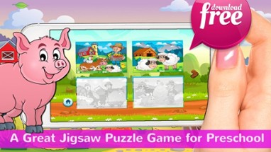 Farm Animals Jigsaw Puzzles Free For Babies &amp; Kids Image