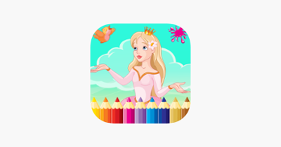 Princess &amp; Prince Paint Draw Coloring Book For Kid Image