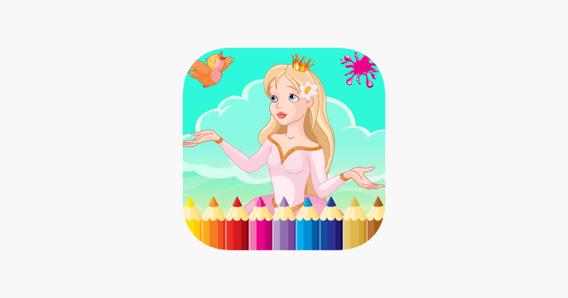 Princess &amp; Prince Paint Draw Coloring Book For Kid Game Cover