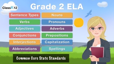 Grade 2 ELA - English Grammar Learning Quiz Game by ClassK12 [Lite] Image