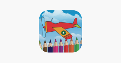 Sky airplane coloring book for kids games Image