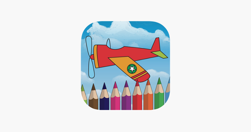 Sky airplane coloring book for kids games Game Cover