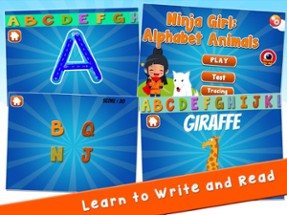 Ninja Girl Alphabet Animals for Preschool Image