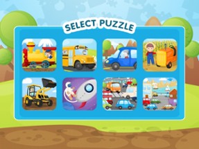 Trucks and Things That Go Jigsaw Puzzle Free - Preschool and Kindergarten Educational Cars and Vehicles Learning Shape Puzzle Adventure Game for Toddler Kids Explorers Image
