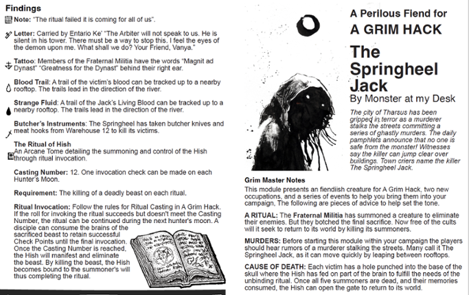 A Grim Hack: Springheel Jack Pamphlet Module Game Cover