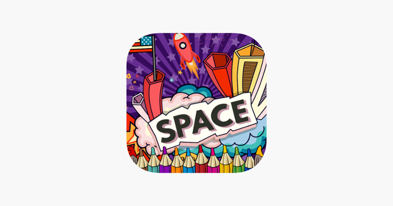Space Galaxy coloring book drawing painting kids Game Cover